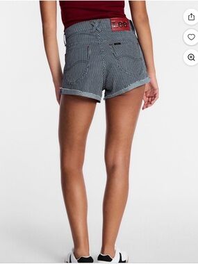 Kacey Musgraves Lee Women's Blue and White Striped Denim Shorts